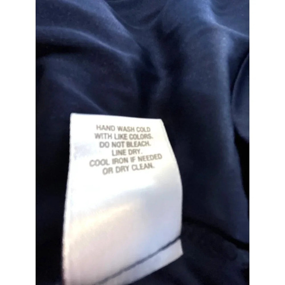 Luxe By Carmen Marc Valvo Womens Dress Navy Blue Flowy Lined Zip Back Sash Tie S - Picture 5 of 6